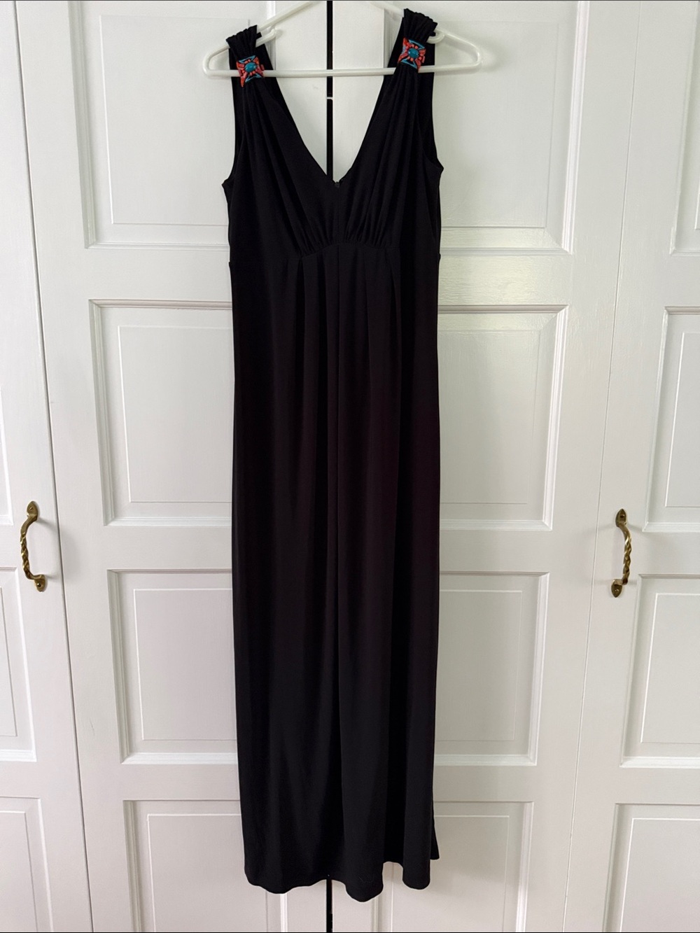 Nine & Co. Black Maxi Dress with Embellished Straps